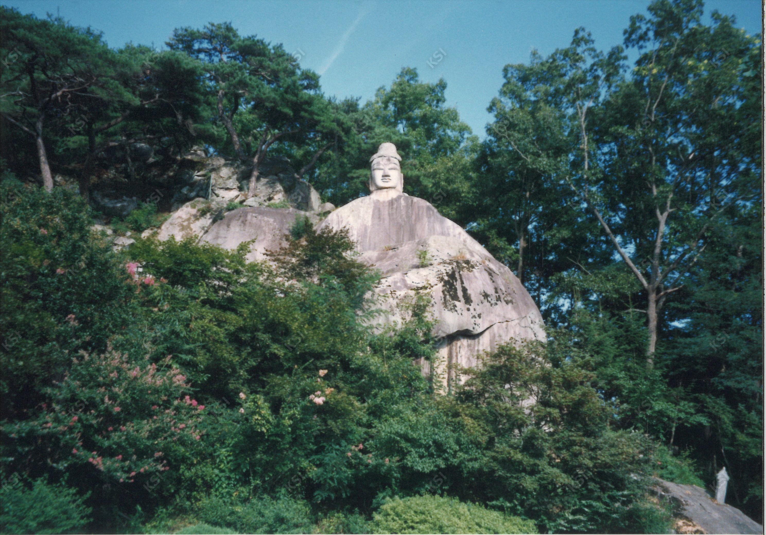 1999년 안동 이천동 마애여래입상 전경