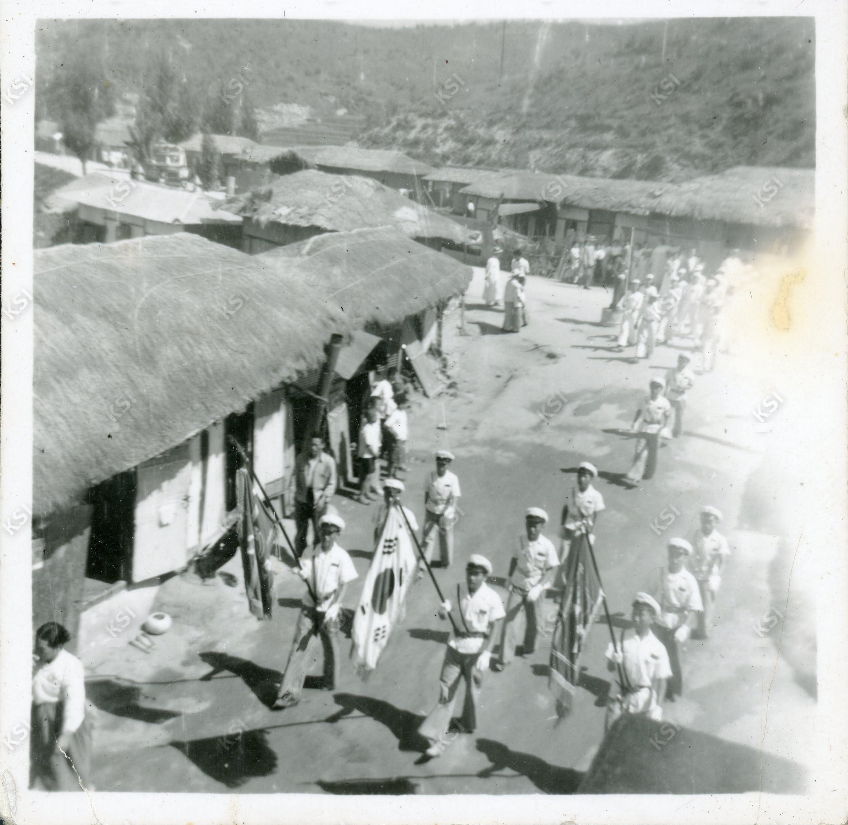 1957년 학도호국단 안동 시가 행진